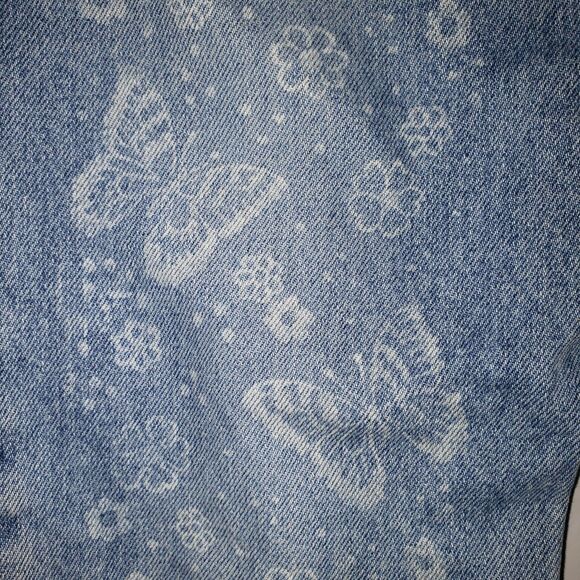 Vintage PARIS BLUES Butterfly Pattern Boot Cut Denim Blue Jeans Juniors Size 11 - Picture 3 of 9